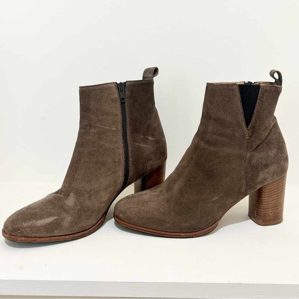 Reformation Brown Suede Leather Ankle Boots